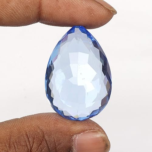 Miniatura 4 de REAL-GEMS Piedras preciosas sueltas para collar topacio azul 87.50 quilates en forma de pera Fabricación de joyas de piedras preciosas sueltas