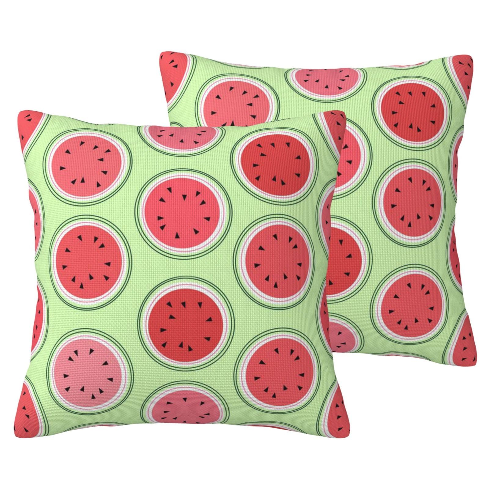 Taies d'oreiller imitation lin vert pastèque pour rénover vos coussins