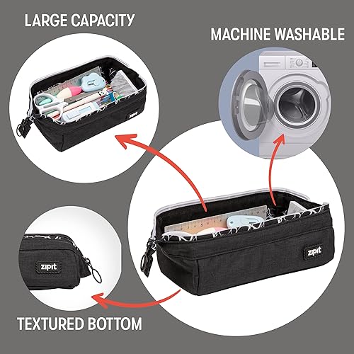 Miniatura 3 de ZIPIT Lenny - Estuche para lápices de gran capacidad, estuche para lápices para la escuela, la universidad y la oficina (negro)