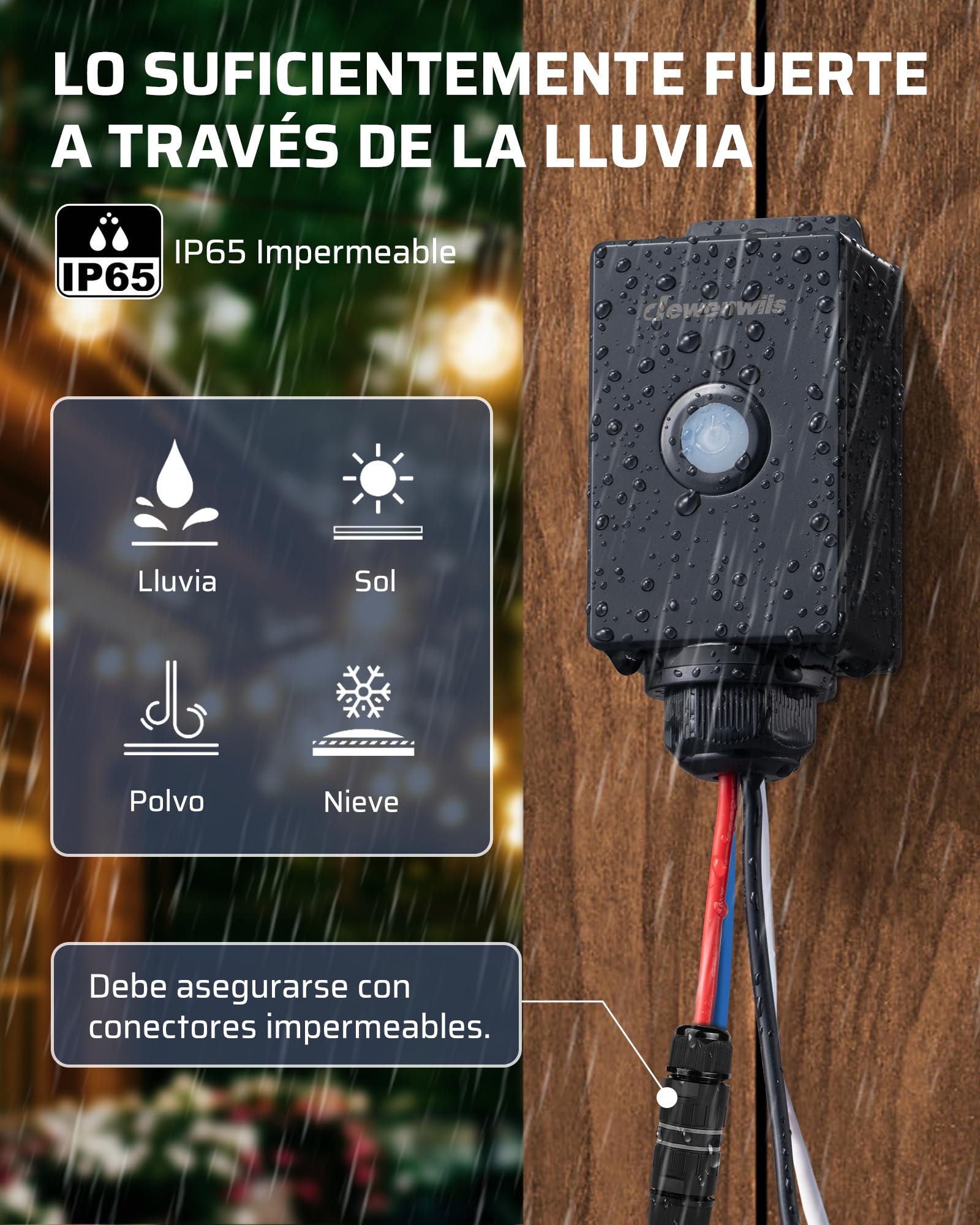 DEWENWILS Interruptor Inalámbrico para Exterior, IP65 Impermeable, Interruptor de Luz Inalámbrico, No Requiere Cableado, Programable y Ampliable