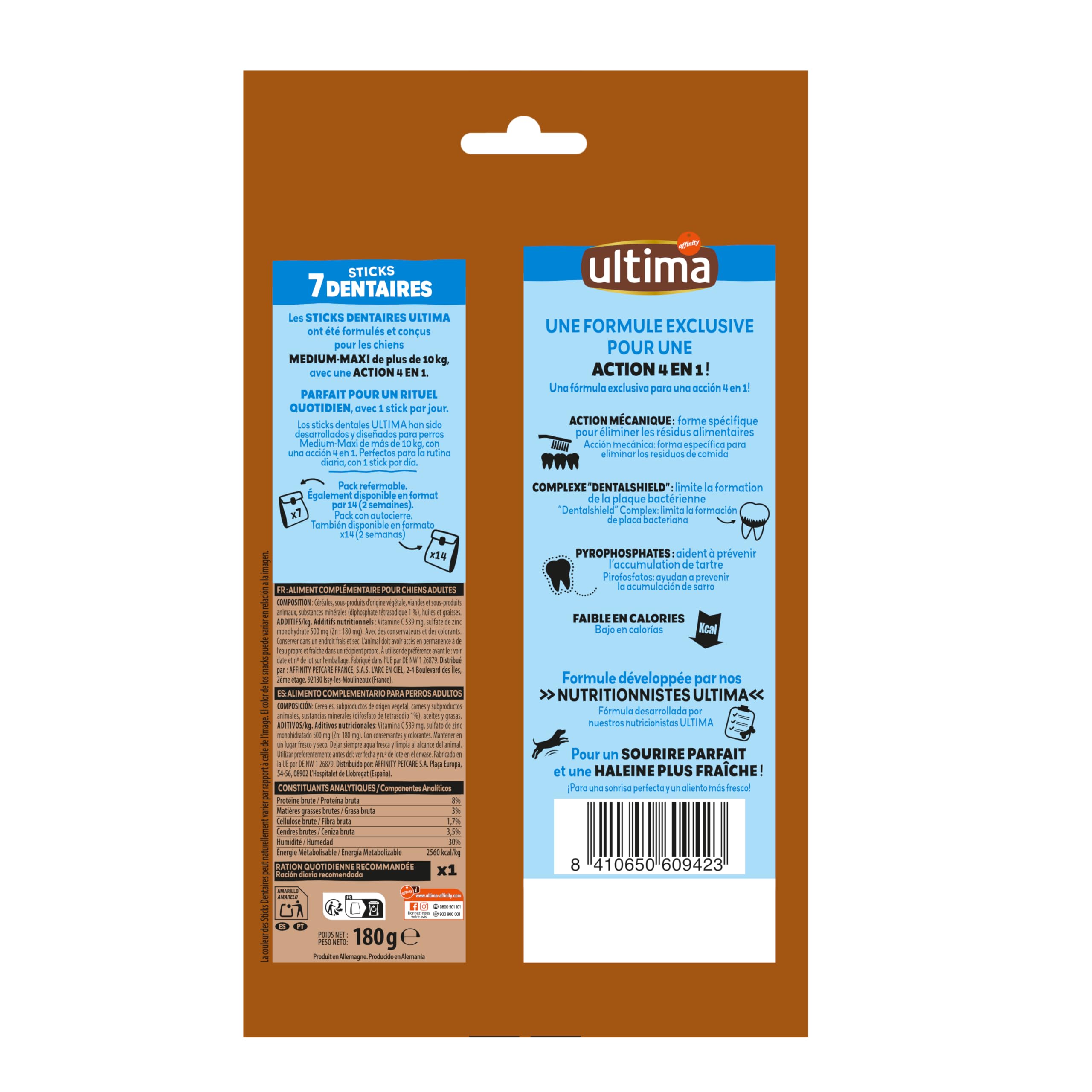 Ultima Friandises pour Chiens Adultes Medium & Maxi - Sticks Dentaires: Lot de 13 x 7-91 Sticks