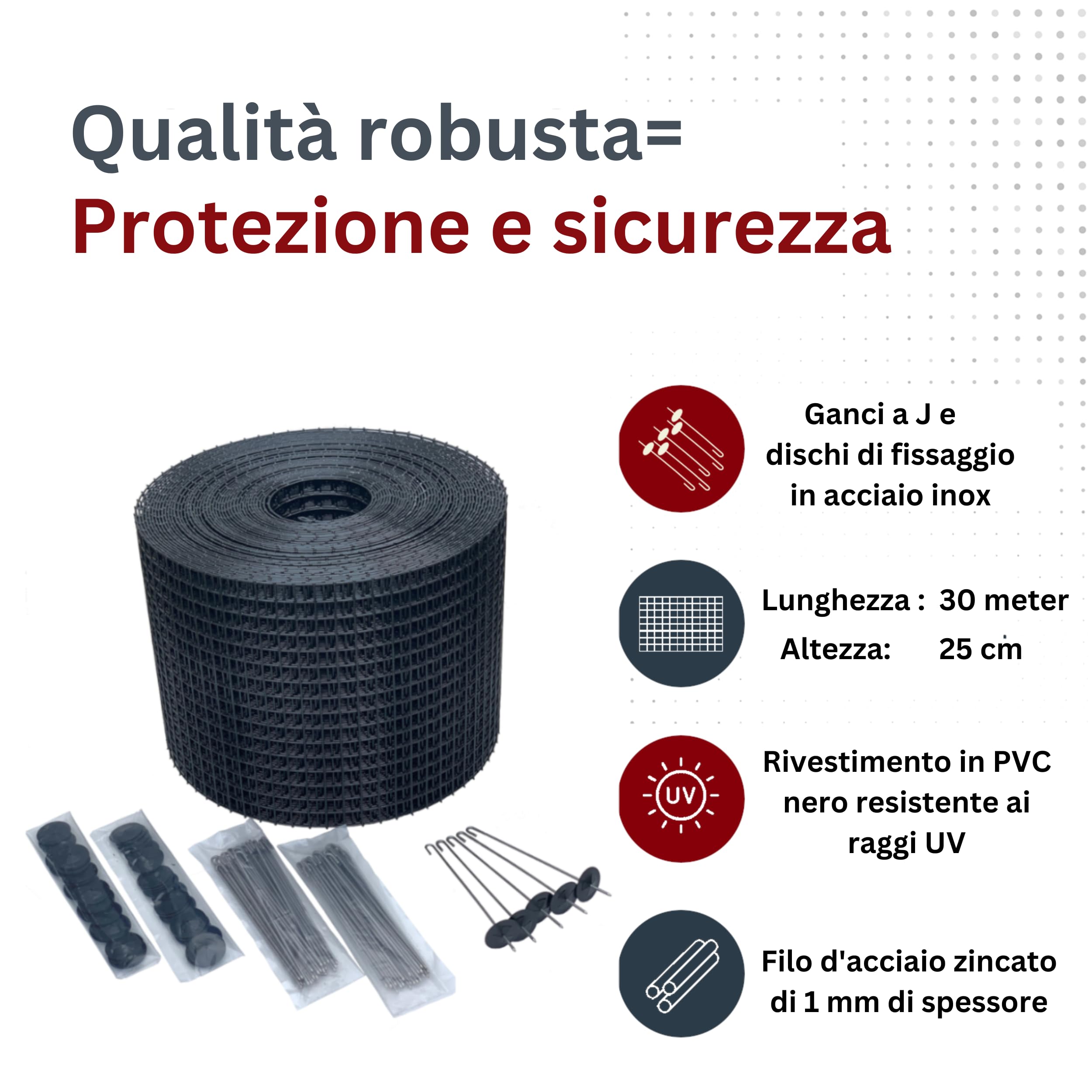 Recinzione in rete metallica di protezione per pannelli solari da tetto per tenere fuori uccelli, piccioni, roditori, scoiattoli e altri piccoli animali (Acciaio Zincato, 25cm x 30 Metro)