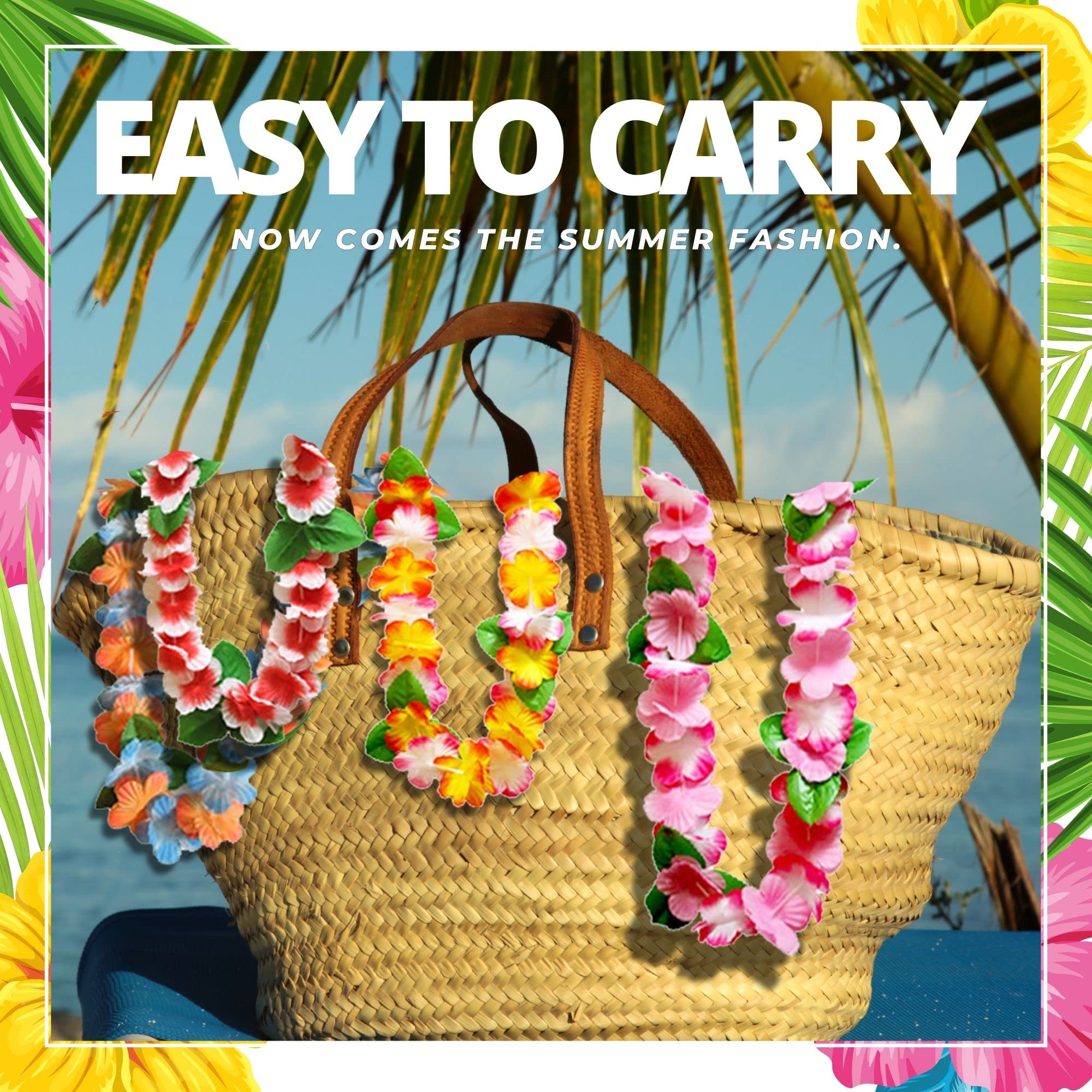 10 Collane Hawaiane Lei Per Feste Tropicali - Ghirlande Fiori Per Spiaggia, Luau E Compleanni - Foto 11