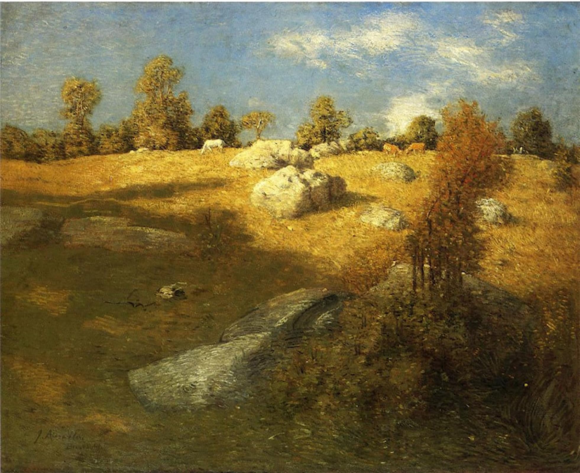 SERENDIPITP Aesthetic Poster Photo Wall Print Retro Picture Upland Pasture by Julian Alden Weir Modern Wall Artwork for Home Decor 60x90cm