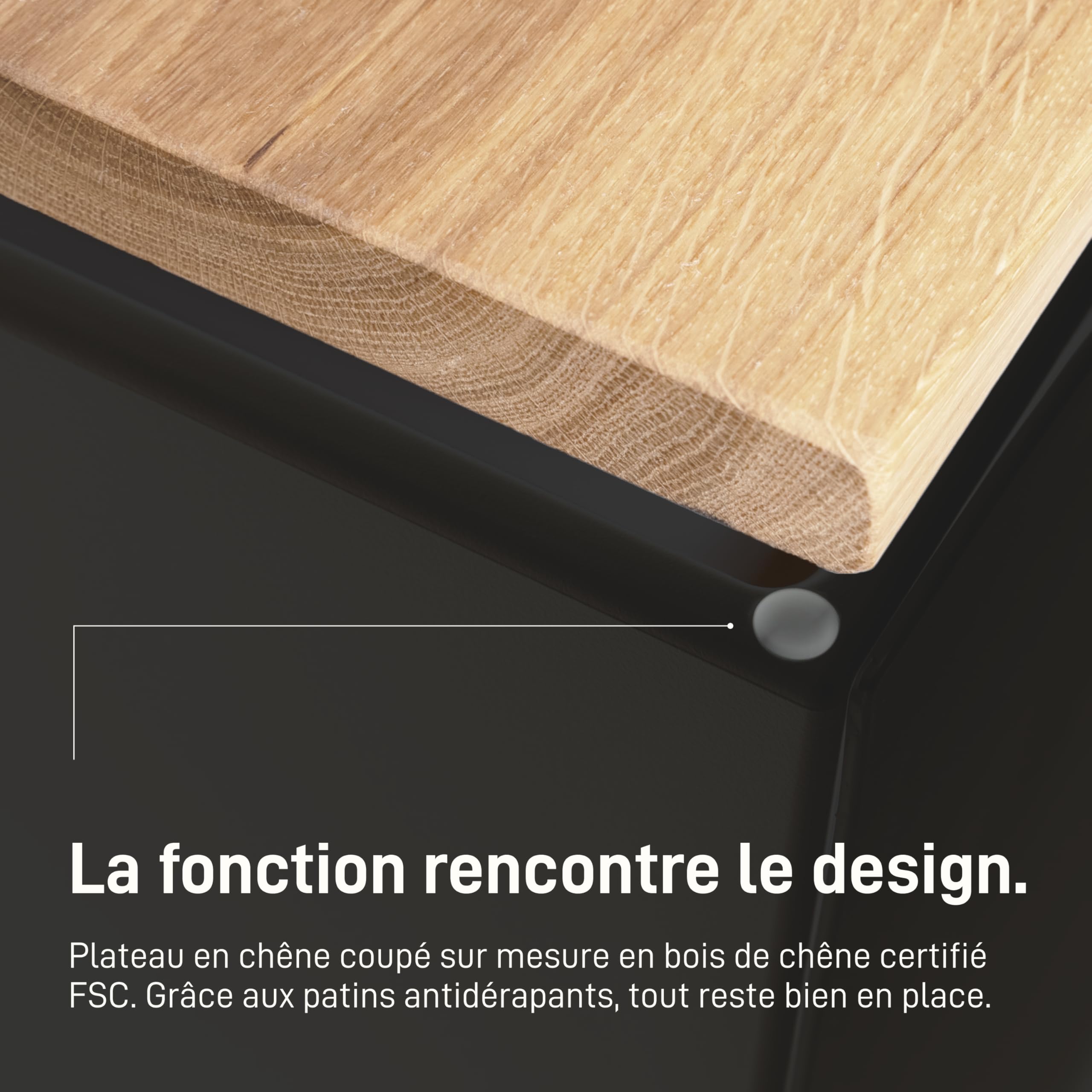 Natural Goods Berlin 1 Plaque en Bois de chêne Trones – I K E A Upcycling DIY – 2 cm d'épaisseur Trones avec Fonction antidérapante – Planche en Bois de chêne Massif – Plaque en Bois Massif – Plaque