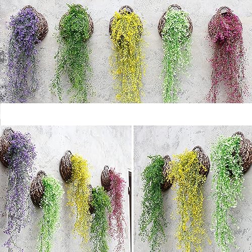 Miniatura 5 de 2 plantas colgantes artificiales para interiores, plantas colgantes falsas al aire libre, plantas artificiales para bodas, fiestas, hogar, jardín,