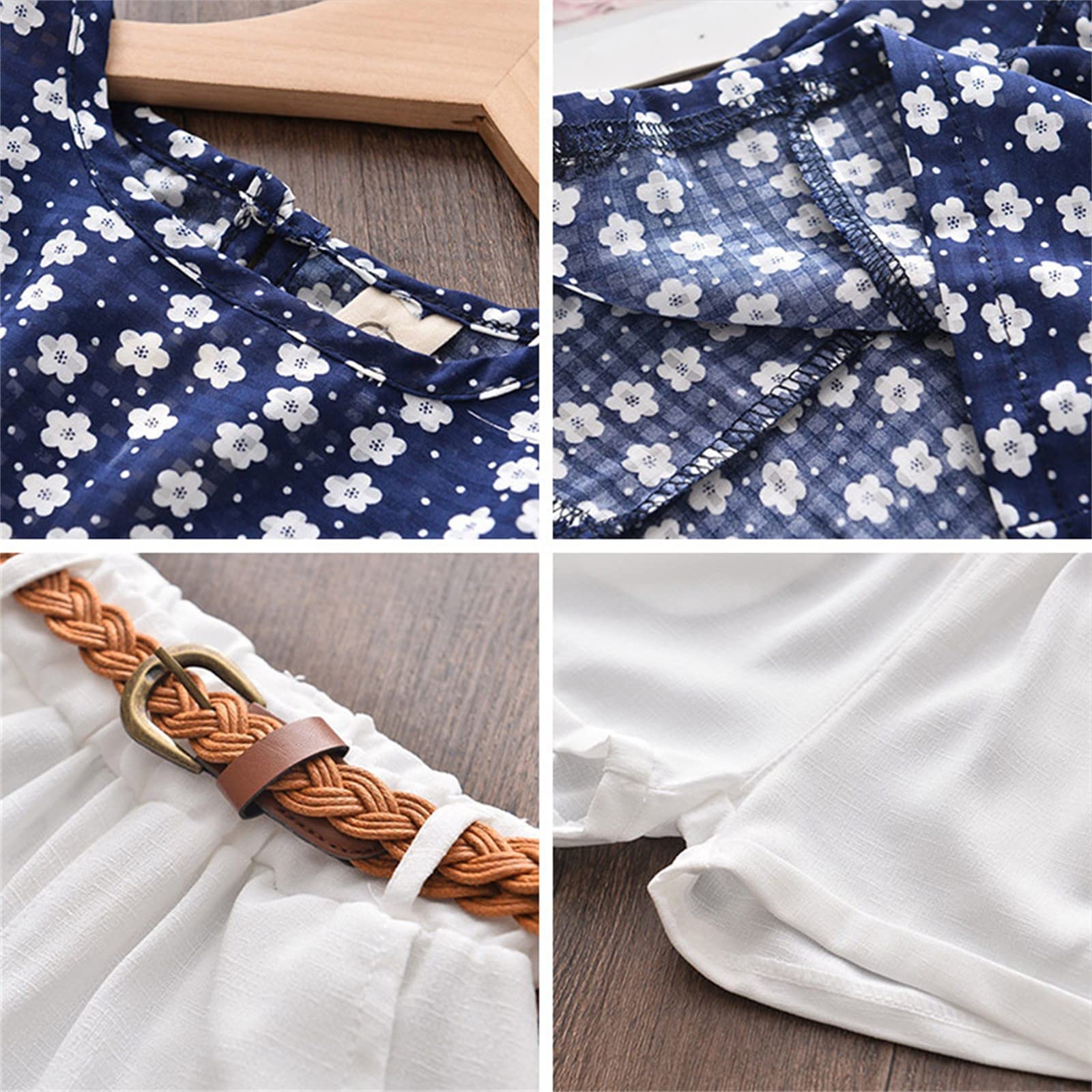 Ensemble Ete Enfant Fille 2-7 ans Classique Ensemble Débardeur sans Manches Et Short Fille Chic Et Elegant Dentelle Fluide Costume 2 Pièces Habillée Casual Plage Vacances