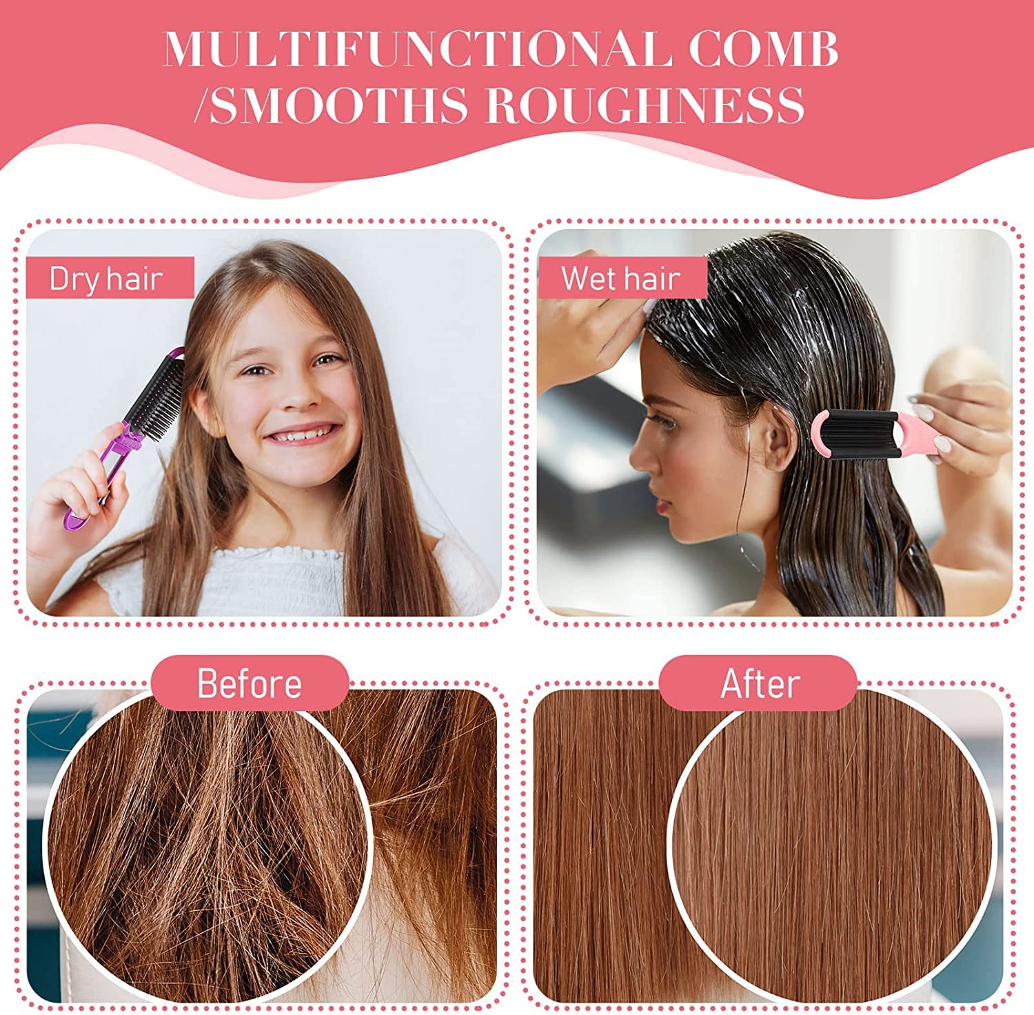 20 Stück Faltbare Taschenhaarbürste, Mini-Haarkamm, kompakt, Reise-Haarbürste, bunt, tragbar, faltbar, quadratisch, Massagekamm faltbar