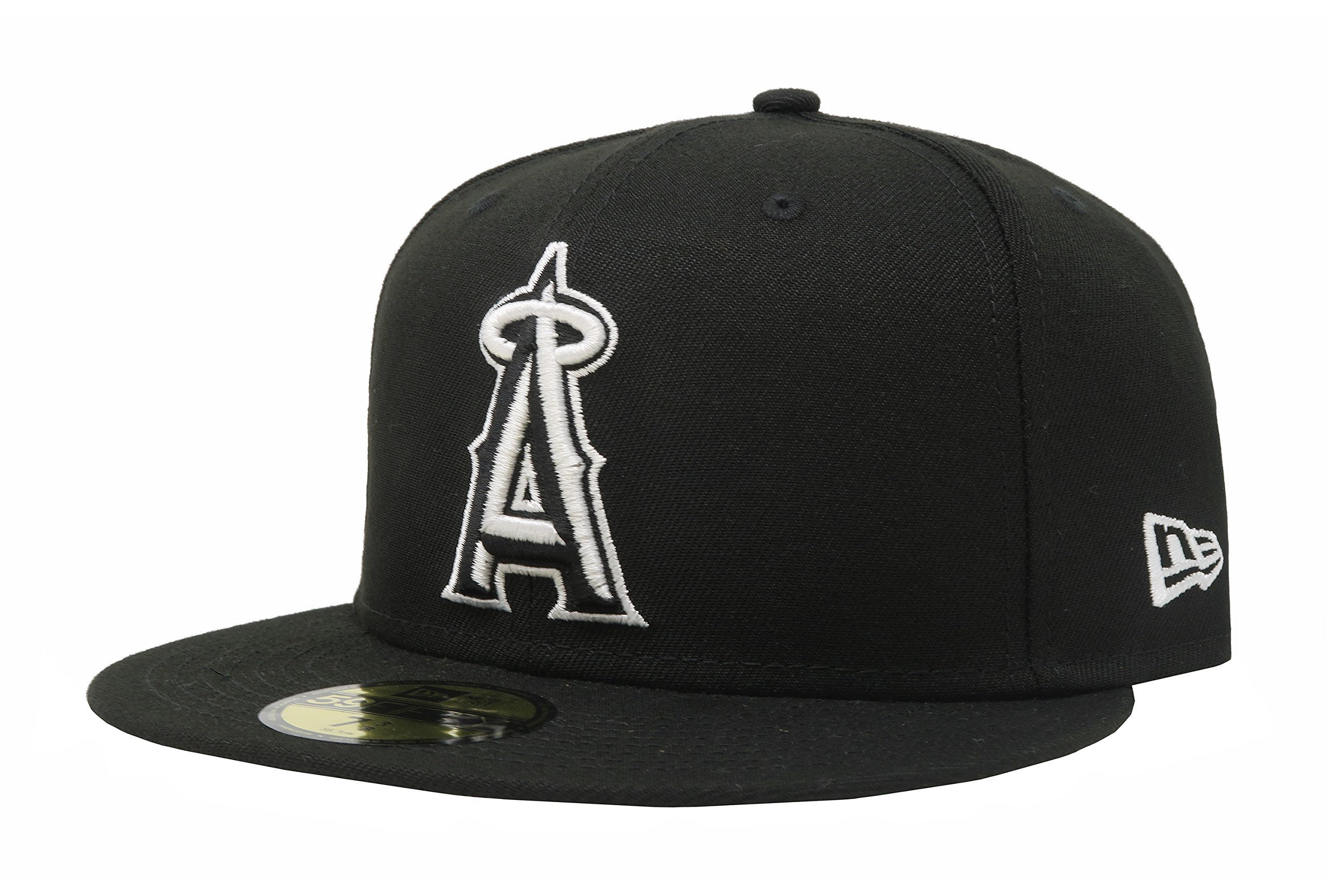 New Era 59Fifty Hat MLB Basic Anaheim Angels Black/White Fitted Baseball Cap