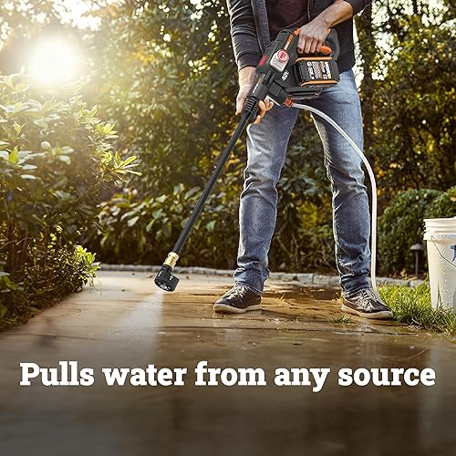 Vista 3 de WORX 40V PowerShare Hydroshot, Limpiador de potencia portátil sin escobillas de 800 PSI, Lavadora de presión de 5-en-1 con boquilla, Lavadora a