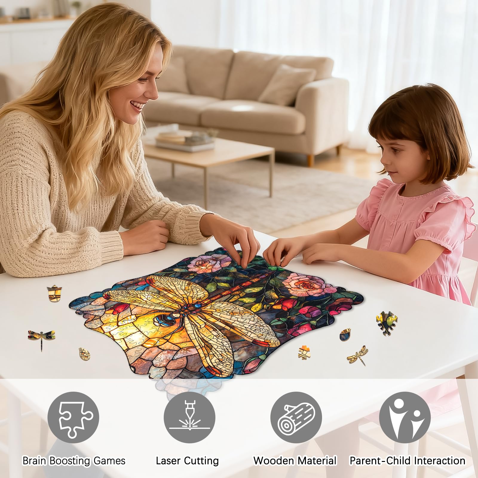 Dragonfly Wooden Puzzle for Adults Jigsaw Puzzle 200 Pieces - Image 2