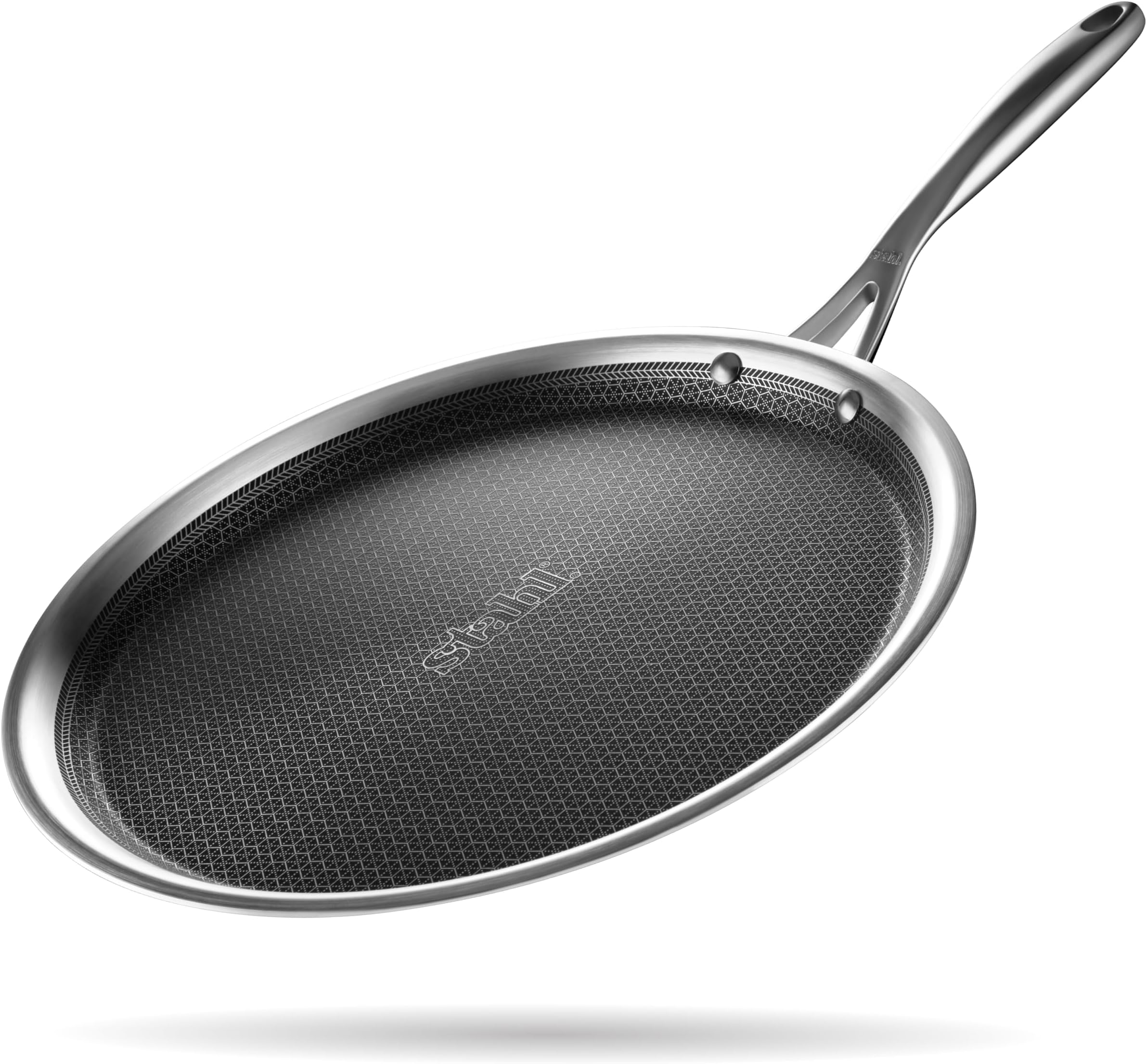 Sartén Stahl Artisan Hybrid Triply 28cm Con Tapa - Antiadherente, Inducción, Acero Inoxidable 2.3L