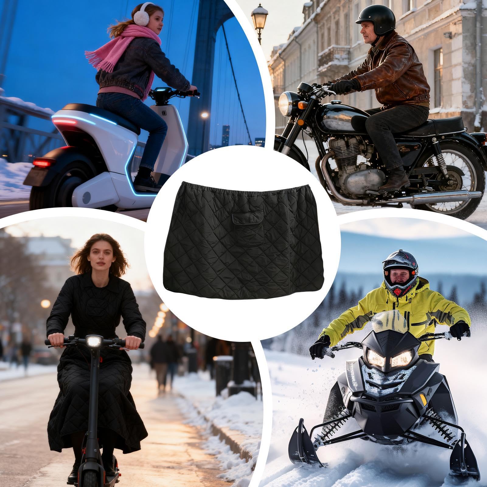Beinabdeckung für Motorradfahrer, wasserdicht, gesteppt, winddicht, mit Plüschfutter für Damen, Motorradfahrer, warm, Winter und Outdoor, für Knie und Beine,