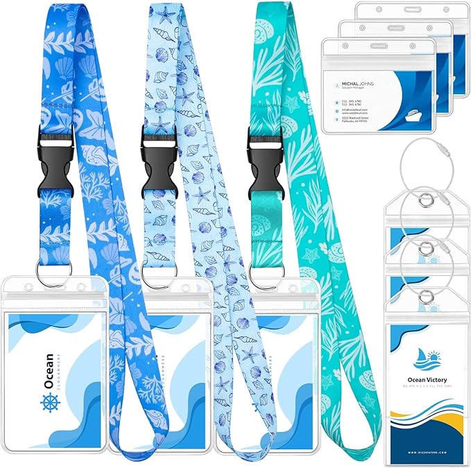 Cruise Lanyard for Ship Cards, Ship Lanyards with Waterproof Luggage Tags Clear ID Badge Holder Cruise Essentials Accessories for Cruise Cards Ship Key Card Sea Pass