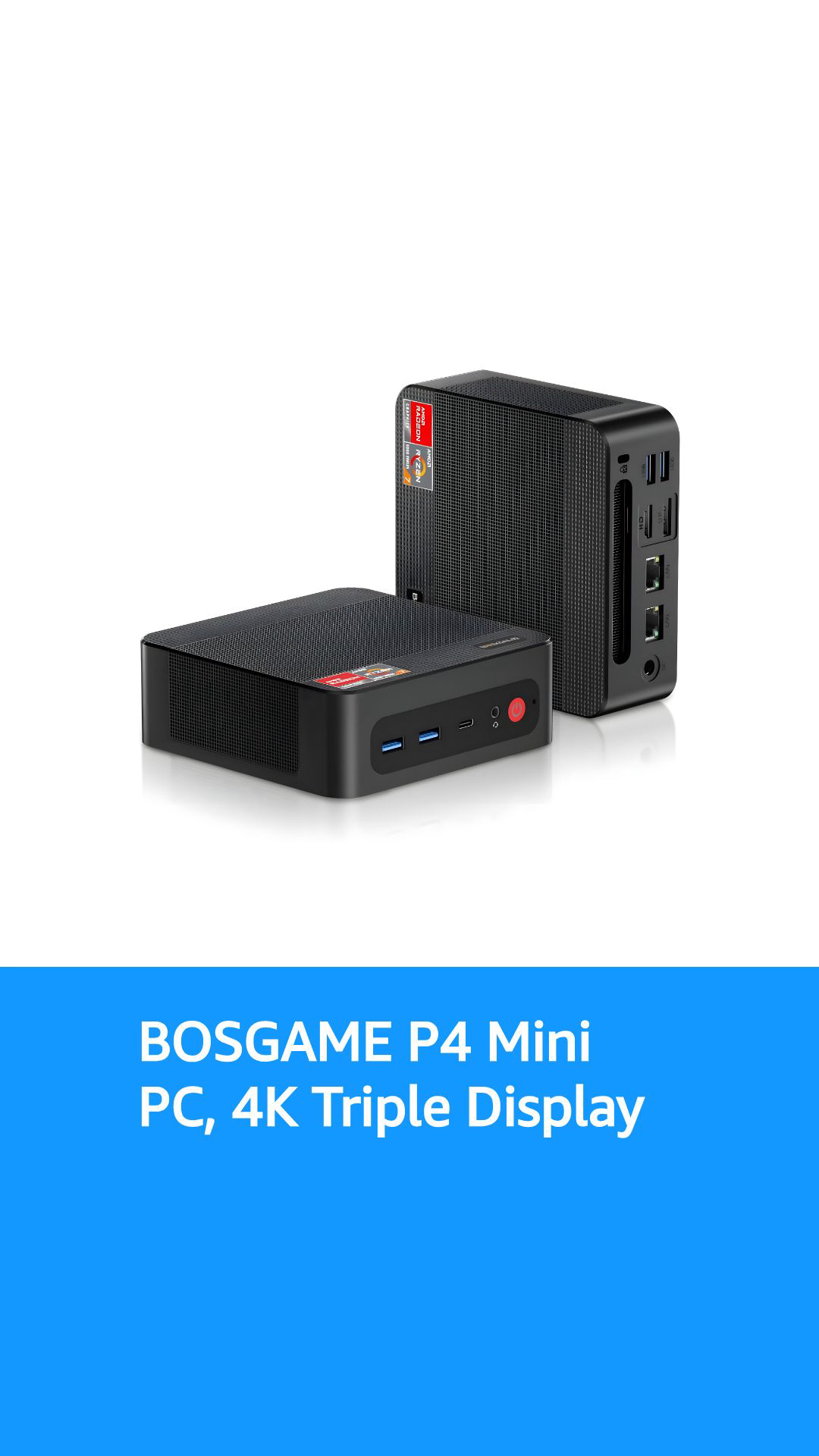 BOSGAME P4 Ultra Mini PC, AMD Ryzen 7 7730U, 16GB DDR4, 1TB PCIe