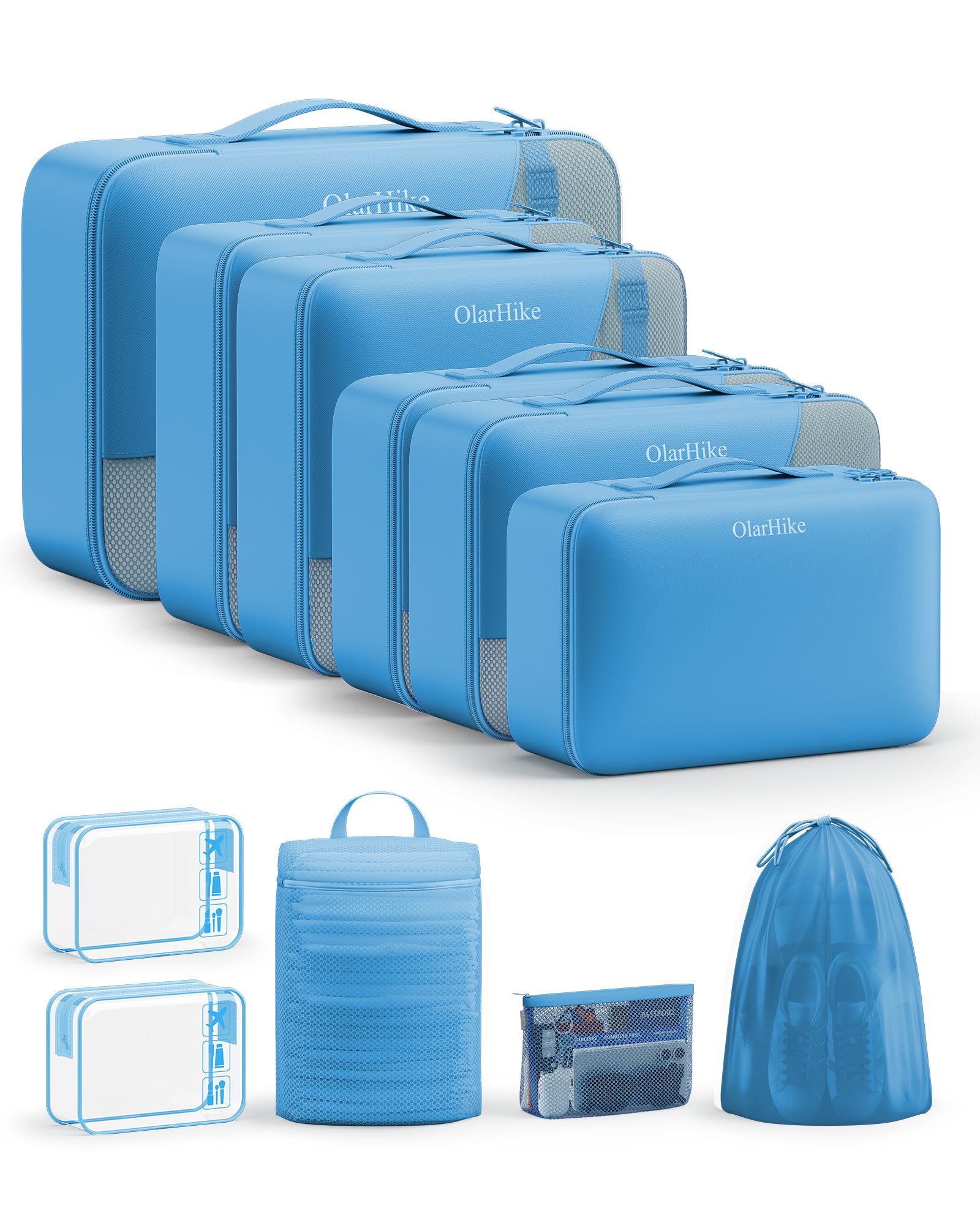 11 Set Packing Cubes for Travel, Gifts for Women Mom Kids, TSA Approved Bags for Makeup, Cosmetic,Toiletry, Suitcase Organizers for Checked Luggage,