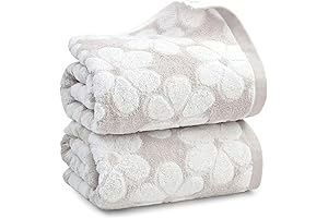 Soft Jacquard Patterned Bath Towels - 2 Pack - Lush Light Beige