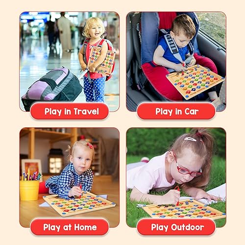 Miniatura 4 de Laberinto magnético de números de color del alfabeto Juguetes Montessori de habilidades motoras finas para niñas y niños, rompecabezas de letras
