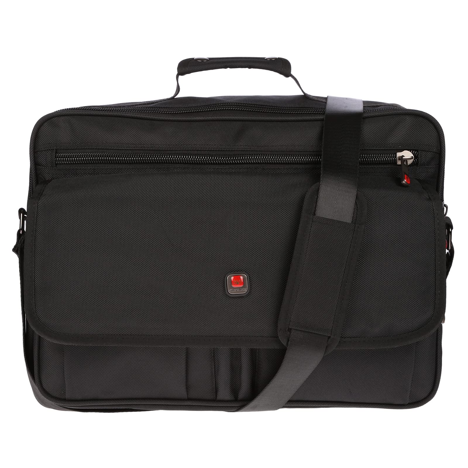 Christian Wippermann Arbeitstasche Herren 17 Zoll - Groß XXL Querformat - Flugbegleiter Tasche - 45x33x19 cm - Leicht 700g - Trageriemen 150cm - Großes DIN A4 Hauptfach - Arbeitstasche Herren Büro