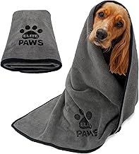 Elite Paws® UK: Ultra-Absorbent Luxury Dog Towel, Thicker Than Most, Super Soft Microfibre, Dries Pets Quickly, Large 140x70cm, Fast-Drying, Doubles as a Cozy Puppy Blanket, Machine Wash & Dry 1 Pack
