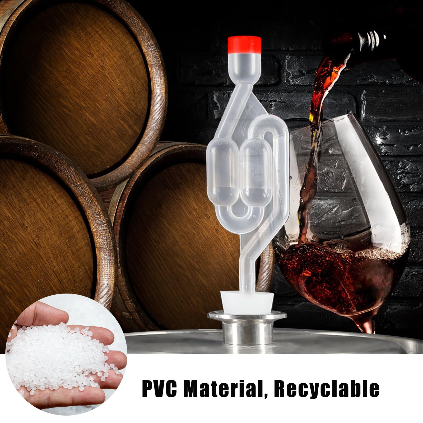 Set 3 Airlock Per Fermentazione - Con Coperchio E Tappi In Gomma Per Vino, Birra E Conserve - Foto 11