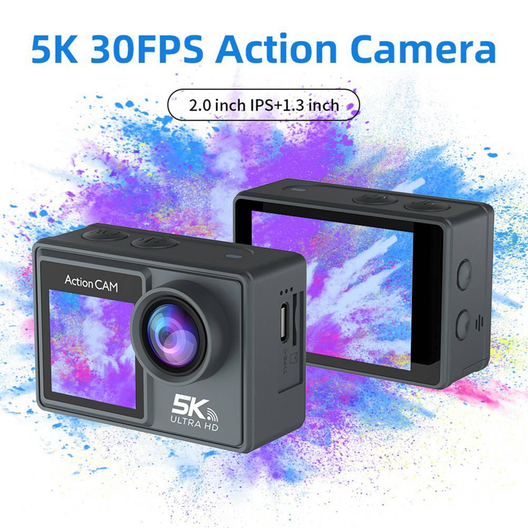 Action Camera 5K 30FPS Dual Pack per diversi sport all'aria aperta
