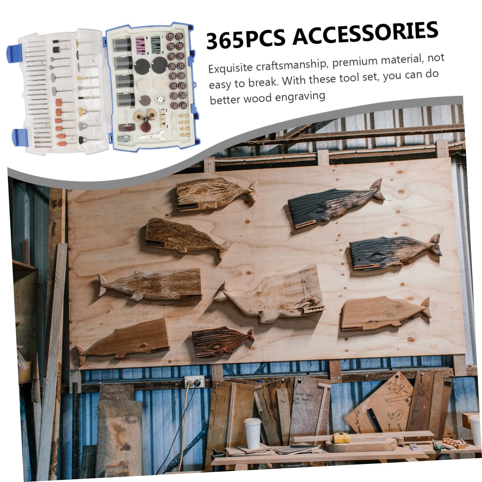Kit de Accesorios para Herramientas Rotativas 365 Piezas para Pulir Madera Metal Cerámica Y Vidrio