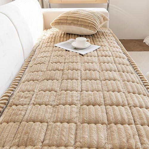 Miniatura 4 de vctops Funda de sofá modular de pana súper suave, lavable y antideslizante, protector de muebles para niños, perros y mascotas, 1 pieza (café, 27 x