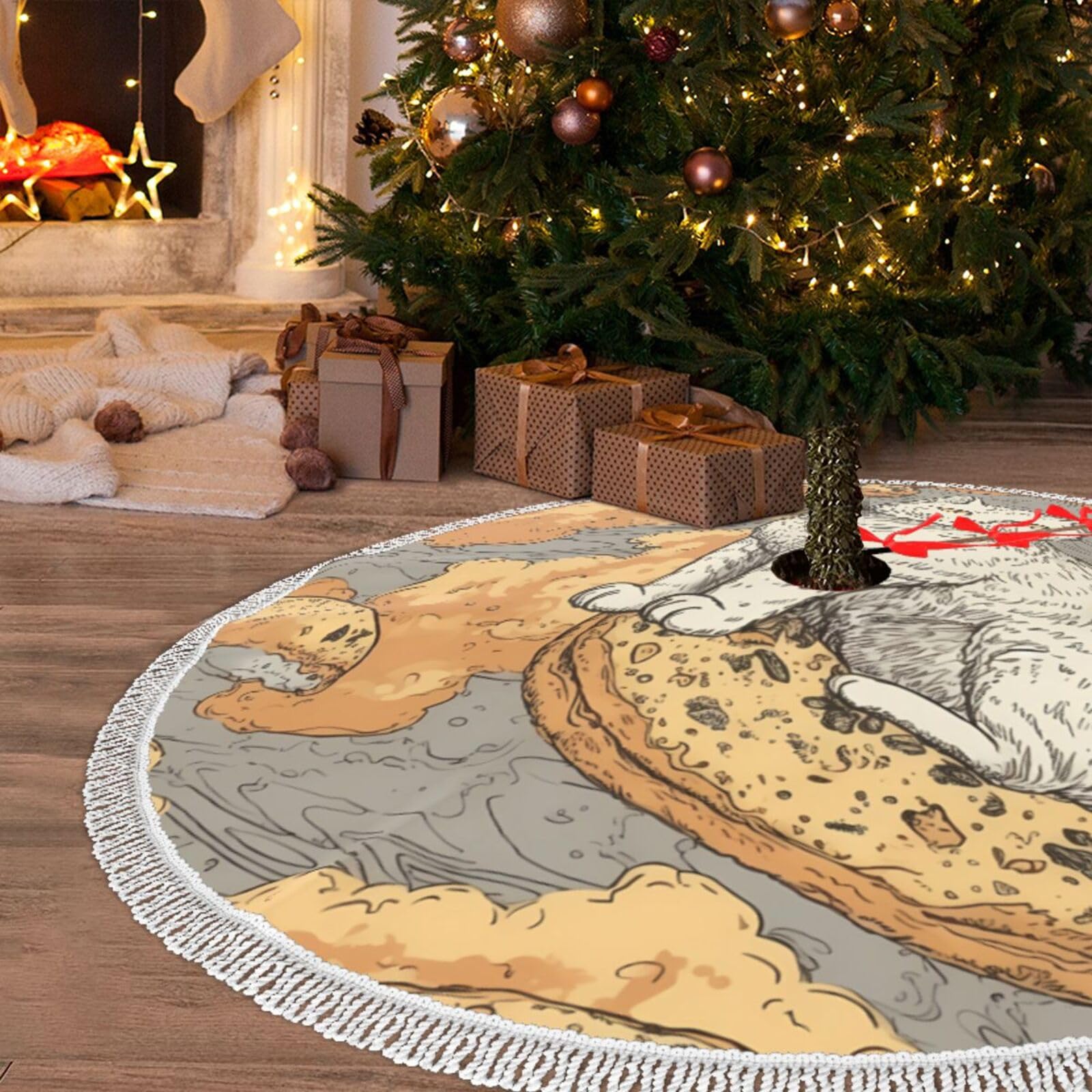 Jupe de sapin de Noël en peluche haut de gamme pour décoration de fête chic