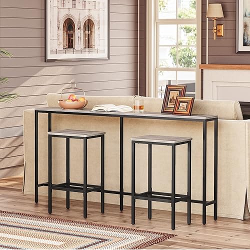 Miniatura 5 de MAHANCRIS 63" Console Table, Narrow Sofa Table for Entryway, Industrial Side Table for Hallway, Living Room, Bedroom, Sturdy and Stable, Easy to