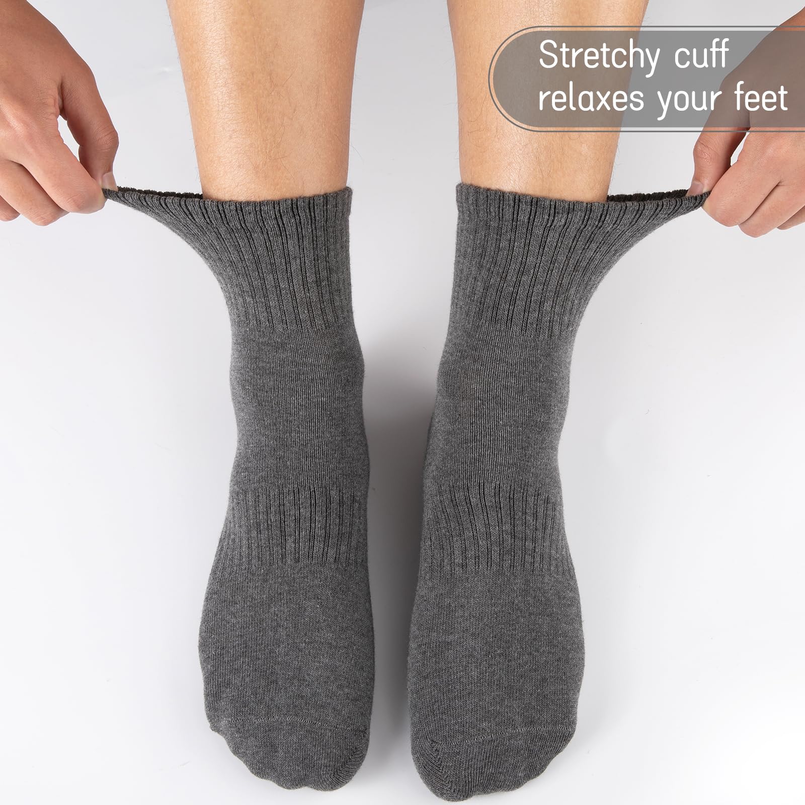 eallco Calcetines tobilleros de algodón para hombre, 6 pares