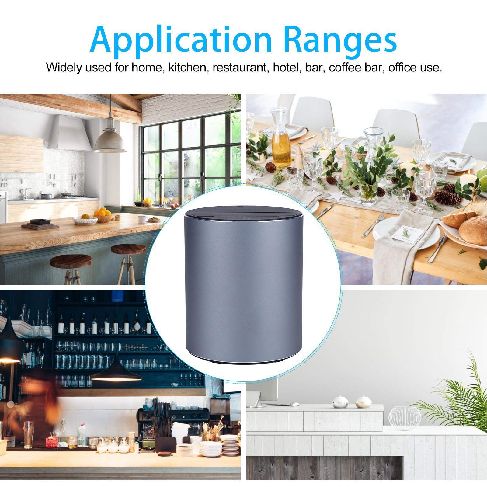 Wakects Porta Stuzzicadenti Intelligente a Induzione a Infrarossi, Dispenser Automatico per Stuzzicadenti in Plastica di Alluminio, Erogazione in 1,3 Secondi, capacità di 100 Conteggi per Hotel,