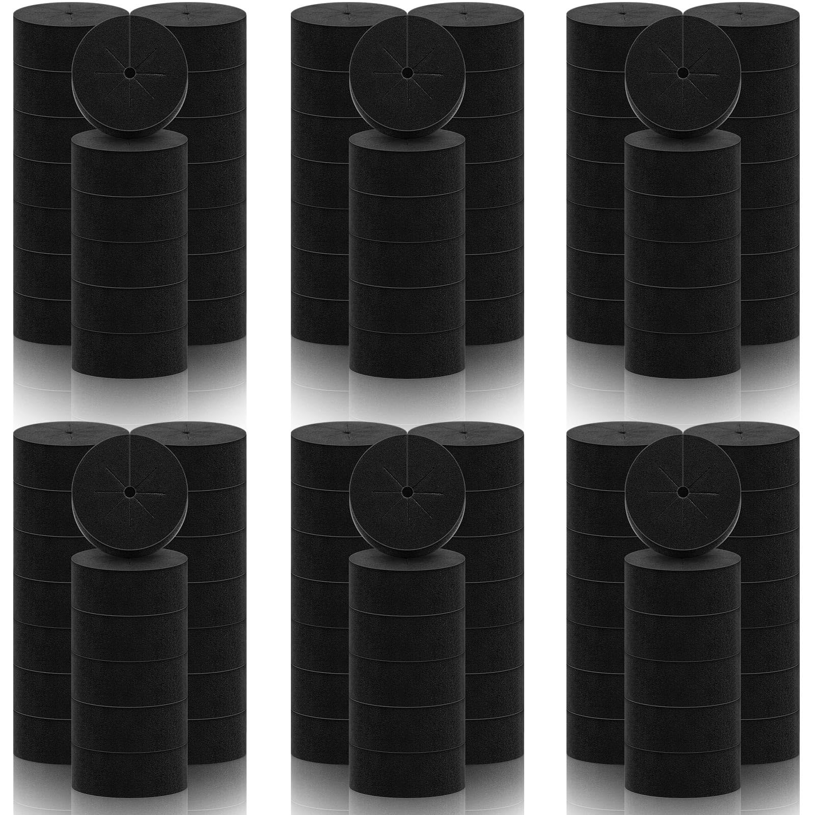 120 Pcs 2 Inch Clone Collars Neoprene Inserts Hydroponic Cloner, Black