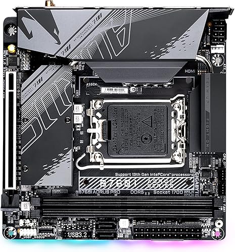 Miniatura 4 de GIGABYTE B760I AORUS PRO (LGA 1700 Intel B760 Mini-ITX DDR5 Dual M.2 PCIe 4.0 USB 3.2 Gen2X2 Type-CWiFi 6EIntel 2.5GbE LANQ-Flash PlusMotherboard)