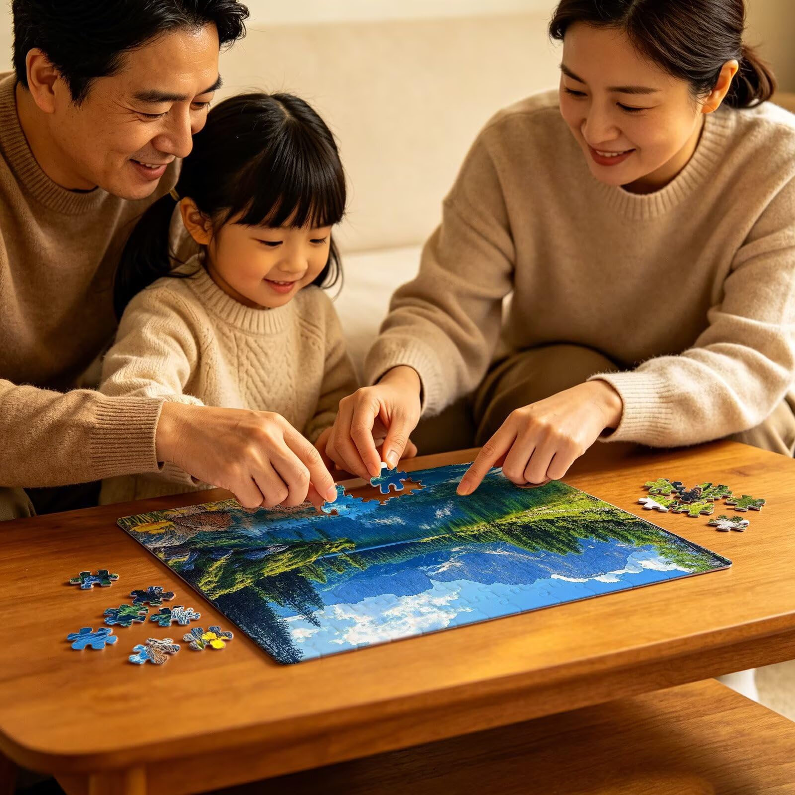 Puzzle lago Foresta(3), Puzzle Adulti 3000 pezzi, Puzzles Legno con Squisita Scatola di Imballaggio, Rompicapo per Esperti con Incastro Perfetto, Stampa Alta Definizione, Regalo per Adulti W3H-908