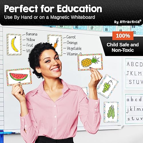 Miniatura 6 de Attractivia Tarjetas magnéticas grandes de 5.6 x 3.7 pulgadas con bordes de patrón, imanes de pizarra blanca de borrado en seco, paquete de 36,