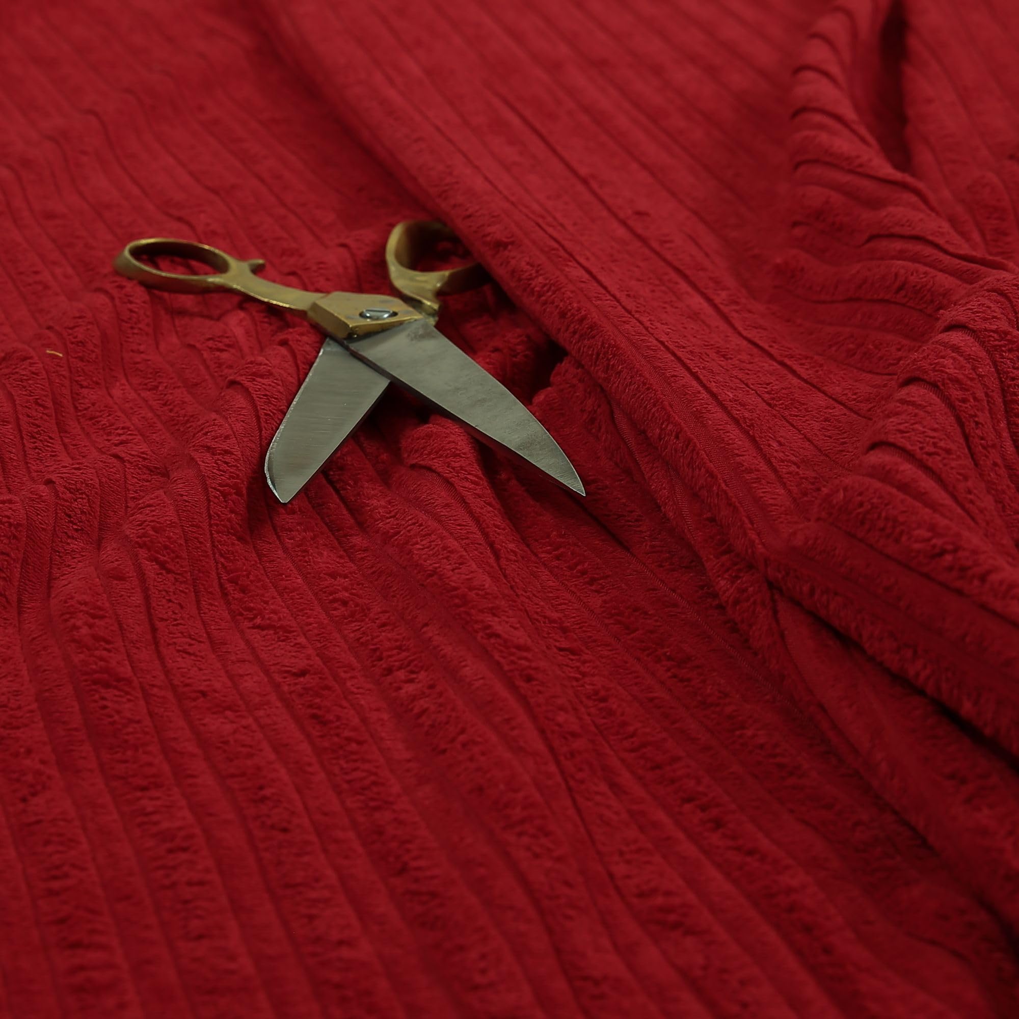 Redbrick Mill Fabrics Soft Jumbo Cord Corduroy Material Textile for Sofas Chairs Home Furnishings Upholstery Projects in Vibrant Red Colour (1 Metre)