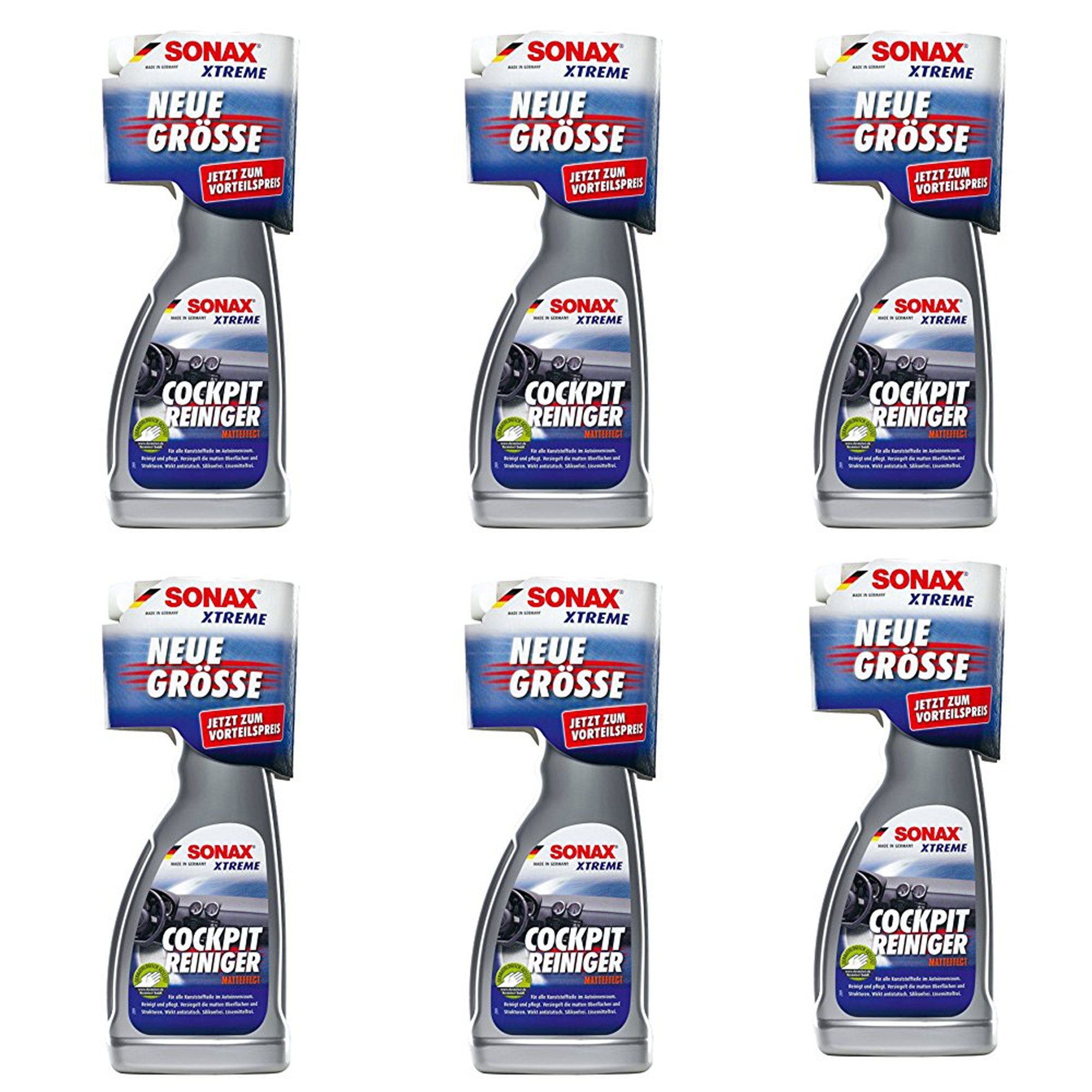 6x 500ml SONAX XTREME COCKPITREINIGER MATTEFFECT COCKPIT REINIGER PFLEGER PFLEGE