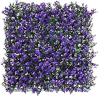 Vista 12 de E&K Panel de valla de plantas artificiales de 20 x 20 pulgadas, hojas sintéticas, césped, panel decorativo para interiores y exteriores