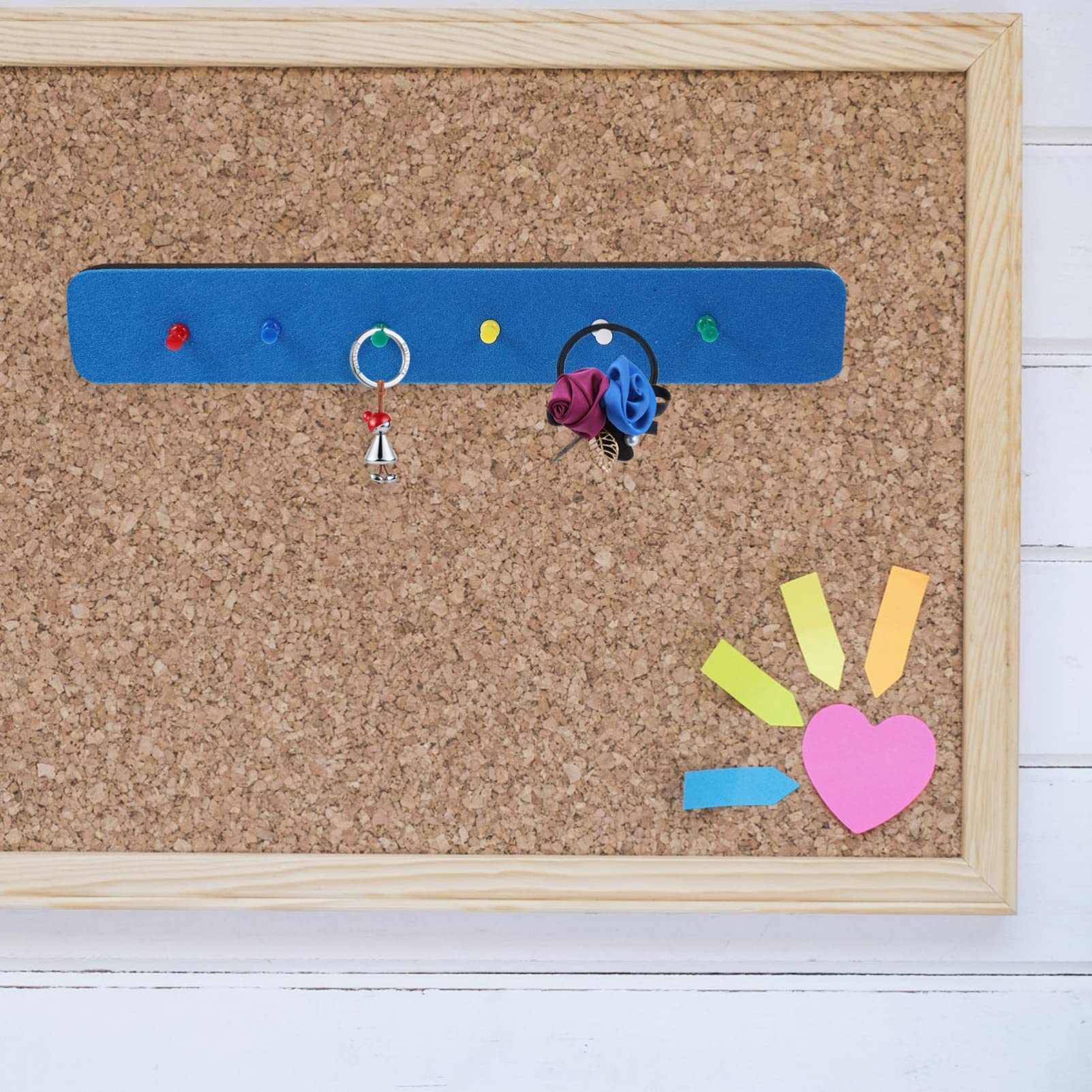 Angoily 1set Felt Bulletin Board Strips Pushpins Self-Adhesive Memo Display for Classroom and Home Wall Decoration Storage Box for Notes and Photos