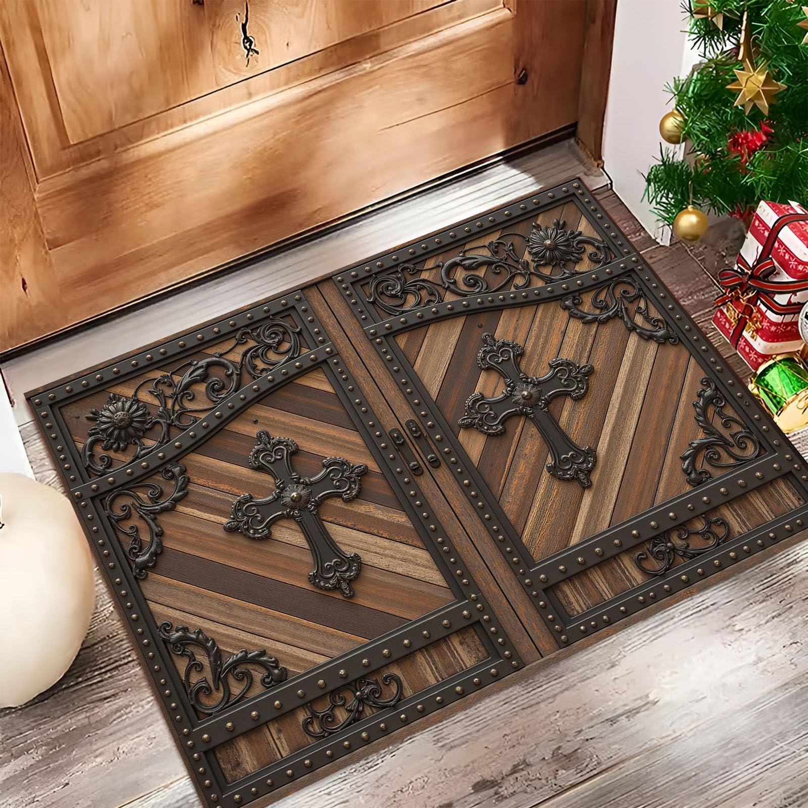 Tapis de Sol Gothique Impression Haute Définition Bois