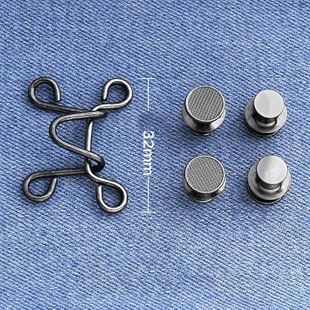 TinaDeer - Fibbia in vita senza chiodo, 27/32 mm, regolabile, rimovibile  rimovibile con fibbia in metallo, per cambiare pantaloni, taglia (nero, 27  mm) : Amazon.it: Sport e tempo libero