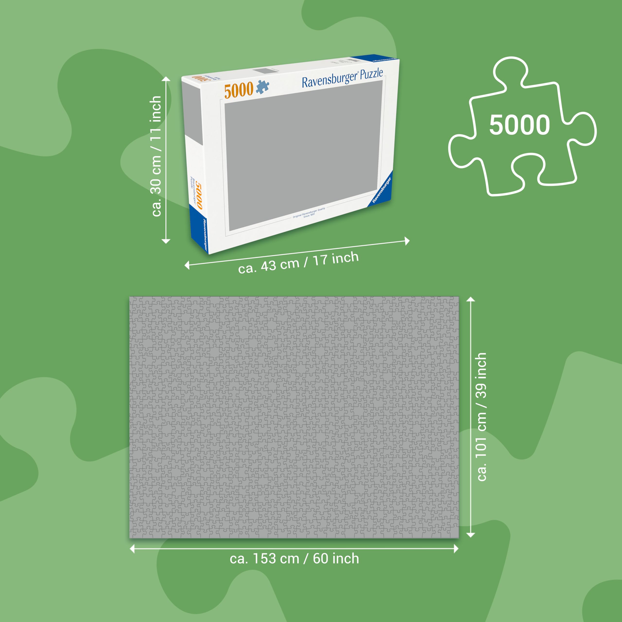 Ravensburger - Puzzle 5000 Piezas Mapa del Mundo Ilustrado, Adultos 153x102 cm
