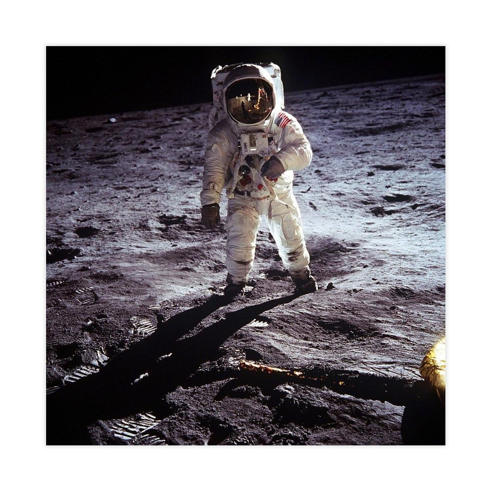 Impression sur toile Buzz Aldrin sur la lune en grand format unique - 6