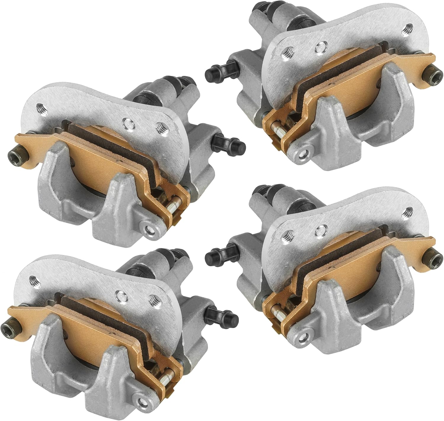 Caltric Front and Rear Left Right Brake Caliper Compatible with Yamaha Grizzly 700 YFM700 2007 2008 2009 2010 2011 2012-2026