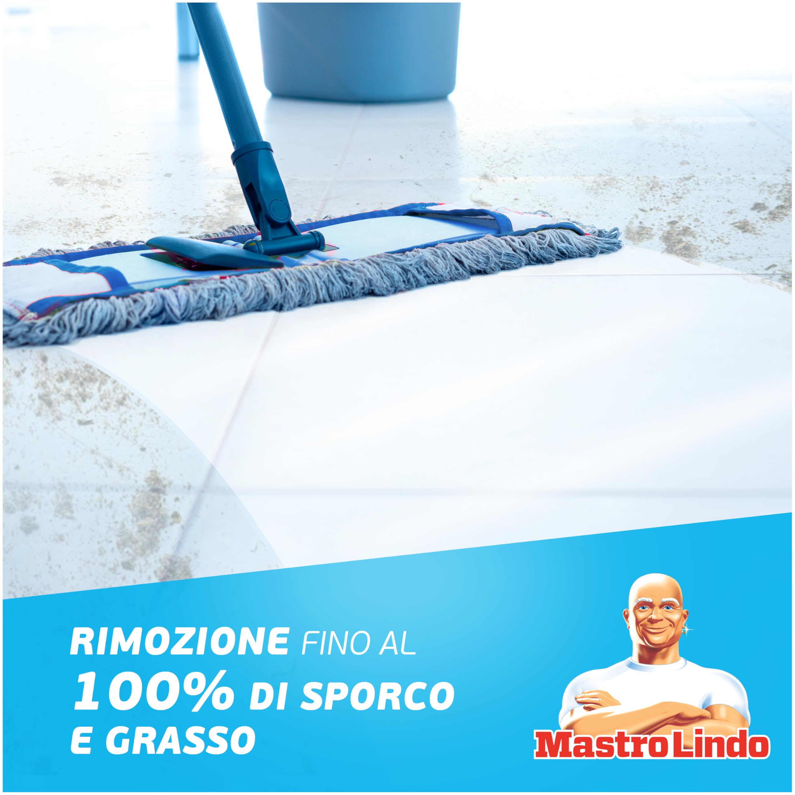 Mastro Lindo Liquido Detersivo Per Pavimenti Multiuso, 12 Confezioni (12 x 930ml), Profumo La Freschezza Dei Limoni Di Sicilia, Rimuove Fino Al 100% Di Sporco E Grasso