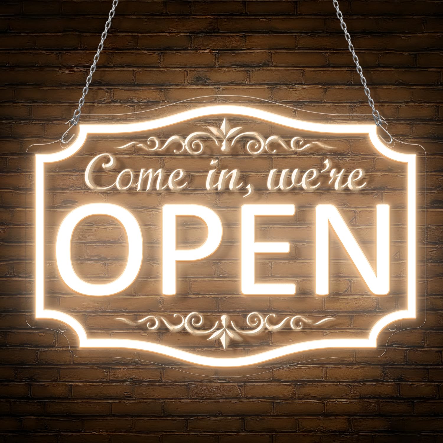 Timogift Open Neon Sign, Dimmable Come In We're Neon Sign For Business Neon Signs For Business Window Shop Commercial Hotel Restaurant Door Wall Background Decoration