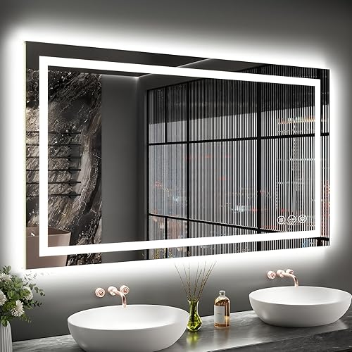 Miniatura 23 de Espejo de baño LED de 20 x 28 pulgadas, espejo de baño antivaho con luces, espejos de tocador iluminados montados en la pared, regulable,