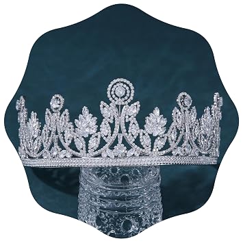 Silver Royal Tall Crowns for Women Cubic Zirconia Wedding Tiaras for Bride Crystal Pageant Queen Headdress