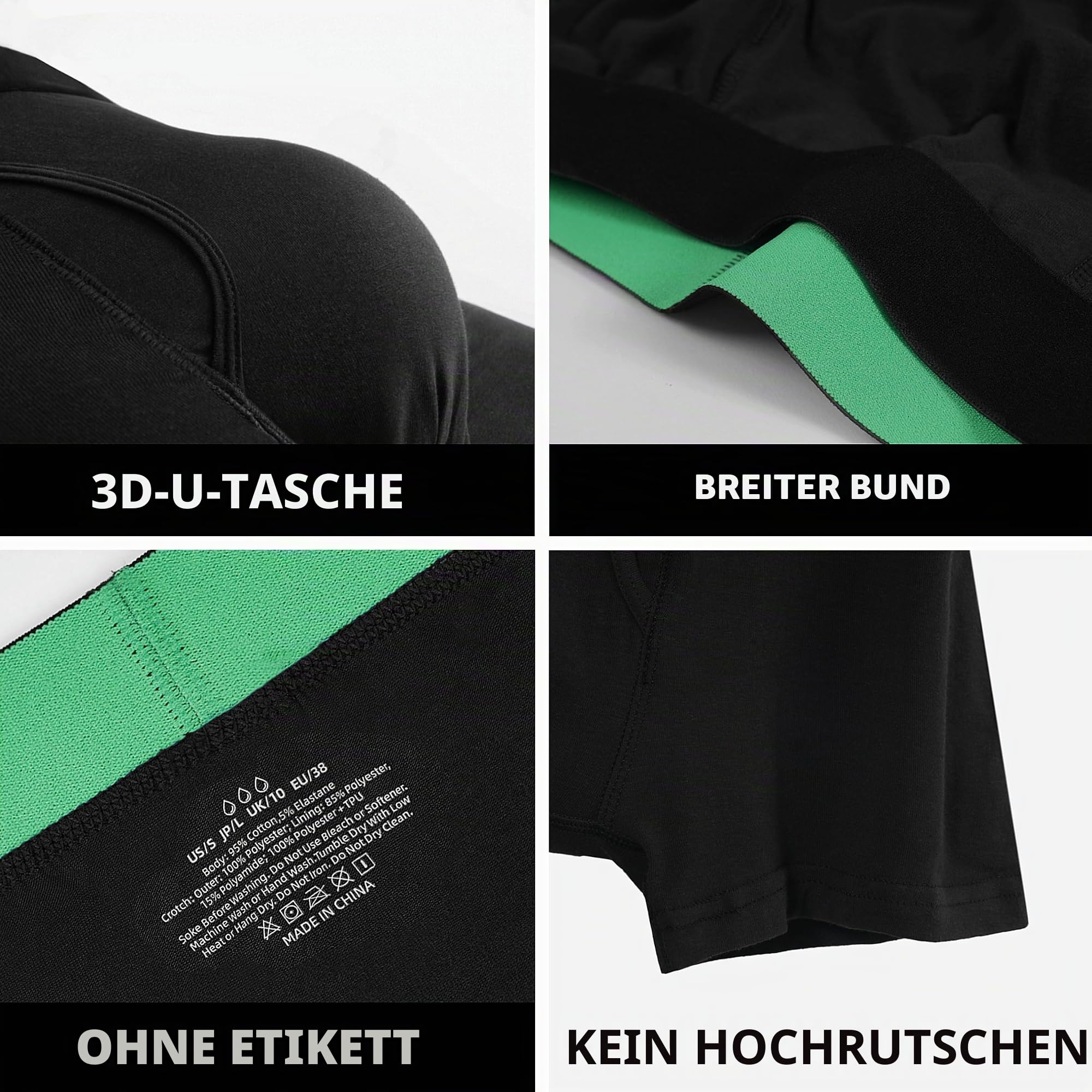 TIICHOO Inkontinenz Pants Männer Waschbar Baumwolle Inkontinenz Slip Herren Saugfähigkeit Boxershorts Pack de 5